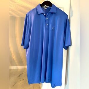Men’s golf shirt New. Blue. Perfect short sleeves shirt with 3 buttons.